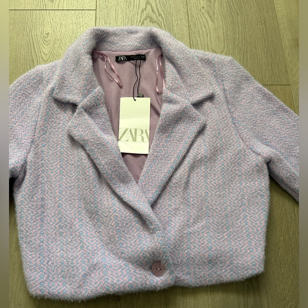 NWT Zara Women's Lavender Pink Cropped Jacket Size M - Picture 6 of 9